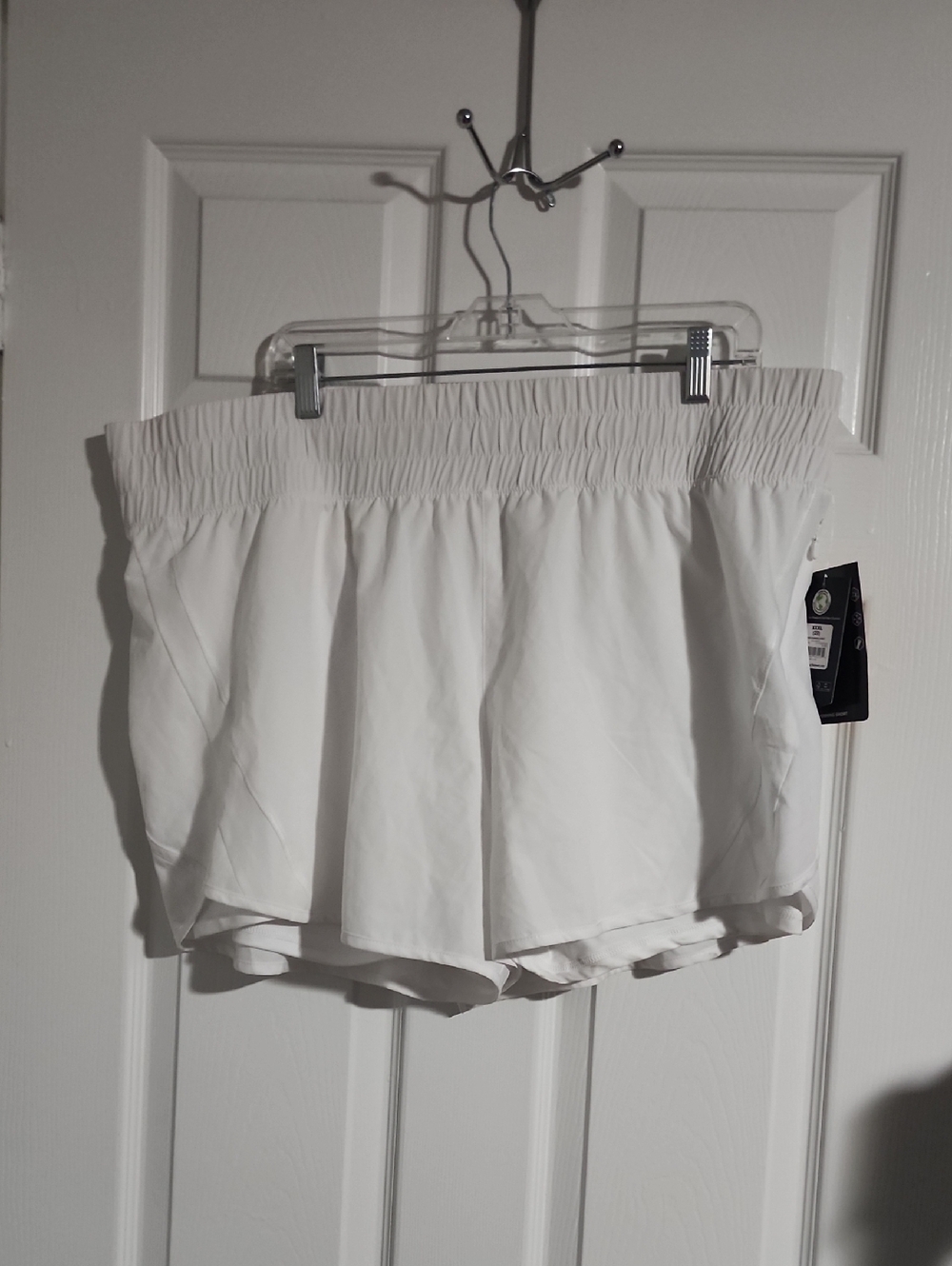 Avia Women's White Athletic Shorts with Smocked Waist